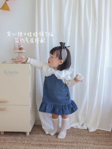 Cotton Baby Girl T-shirt Collar Base Shirt Pure Cotton Spring Autumn Wear for 6-12 Months Old Girls Baby Clothes Korean Style