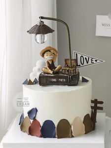 Luffy Night Light Cartoon Birthday Decoration Pirate King Cake Decorative Figure Sabo Ace Naval Road Fly ZC