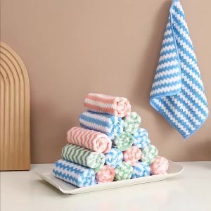 Kitchen Cleaning Rag Coral Fleece Dish Washing Cloth Wholesale Cleaning Cloth Cationic Thickened Rag Cleaning Cloth