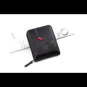 【MenBense】 Retro Mens Wallet Wax Oil PU Leather Wallets Classic Fashion Purse with Coin Pocket Zipper Wallets Large Capacity Korean Style Mans Bag Business Multi-Card Holder Dompet Lelaki Dompet Kulit PU 钱包 卡包 男钱夹