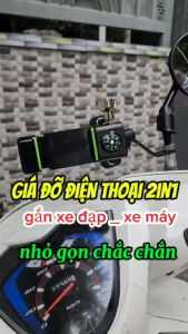Giá Đỡ Điện Thoại Xe Máy 2in1 Q003Kẹp Đt Xe Điện Xe Đạp Gắn Chân Gương Ghi Đông Chống Rung Chắc 68 leon
