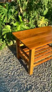 2 ชั้น 80cm โต๊ะไม้สัก โต๊ะวางทีวี โต๊ะกลาง 80cm โต๊ะ เซน ชั้นทีวี ชั้นวางทีวี