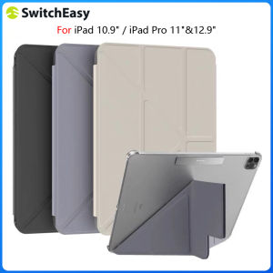 SwitchEasy Folio Clear Case for iPad Pro 11" / iPad Air 10.9"/iPad Pro 12.9" /2022 iPad 10th gen Case with Pencil Holder Folding Folio Case Stand Support Pencil 2 Wireless Charging