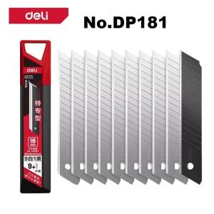 deli | Deli 10/50/100pcs 18mm SK4 Metal Blades High Hardness Utility Knife Refills Fit Home School Art Craft Paper Box Cutting Tools