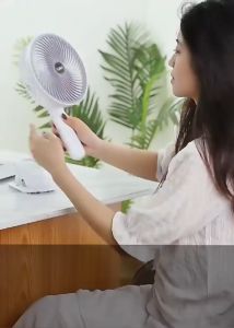 LUVHOME 3 Gear Portable Handheld Fan USB Rechargeable Clip Fan Multifunctional Rotatable Desk Fan Mini Electric Fan