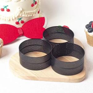 Bộ 3 Khuôn Làm Bánh Tart Tròn Bằng Thép Không Gỉ Chống Dính Dùng Làm Bánh Fondant Bánh Mousse Bánh Gato Dễ Tháo Khuôn Tiện Dụng Cho Nhà Bếp