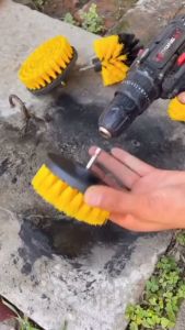 Mata Bor Sikat Pembersih Kepala Sikat Bor Gosok Karpet Velg Jok 6 Pcs