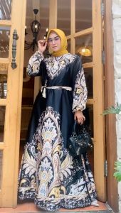 GAMIS BANGKOK PREMIUM TERBARU /DRESS SATIN SENIA MAXI WANITA FASHION