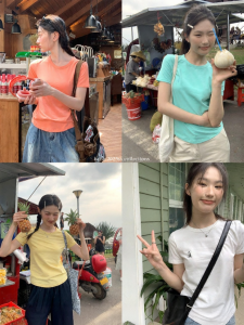 NIHAOKANONG | Áo Thun Form Slim Fit Vai Thẳng Có Thêu Chữ