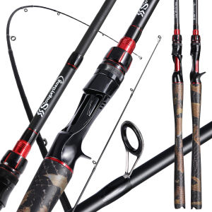 Sougayilang COD 1.8M/1.98M/2.1M Joran Pancing Spinning/ Casting Joran Pancing 4 Bagian Pola ular baru Tongkat Pancing