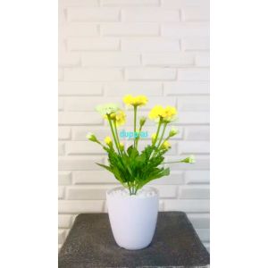 Tanaman Hias Artificial Bunga Gloriosa Daisy Plastik Pot Melamine Pohon Plastik Tanaman Hias Pajangan Dekorasi Rumah