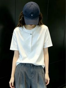 V.C.I | White Round Neck Short Sleeve T-Shirt Slim Fit Design Sense