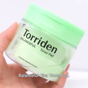 Torriden BALANCEFUL Centella Asiatica Toner Pad 60 Sheets Soothing & Oil-Control Toner Pads for Oily Acne-Prone Skin pH-Balanced
