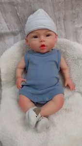 👶 Búp Bê 46 cm 18 inch Silicon Doll Bé Trai Mắt 3D Da Châu Á PVN10225