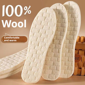Winter Warmth Wool Insoles Soft Comfortable Insole Latex Shock-Absorbing Soles Anti-Slip Heated Shoe Pads 1Pair/2Pair