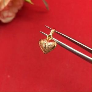 จี้รูปหัวใจ สีทองเค ขนาด 1x1cm ใส่ได้กับสร้อยทุกแบบ จี้ห้อยคอ พิ้งค์โกลด์ แฟชั่น ดีไซน์น่ารัก พร้อมส่ง