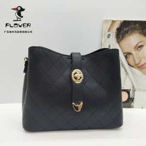 Plover Womens Bucket Bag Casual Crossbody Bag Fashionable Leisure Single Shoulder Bag Polyester Lining Soft Polyurethane Material