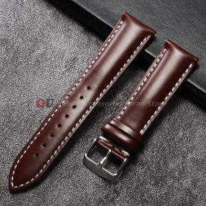 18mm 20mm 22mm 19mm 21mm Oil Shiny Genuine Leather Strap Soft Business Cowhide Watchband Quick Release Bracelet Casual Wristband