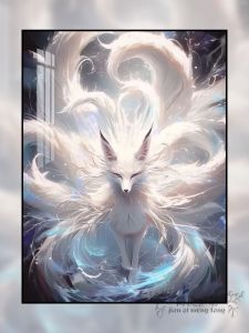 Đồ Thêu Hình Sói Chín Đuôi DIY Thủ Công Đồ Trang Trí Nhà Phong Cách Hiện Đại Đơn Giản Đồ Thêu Hình Động Vật Họa Tiết Trang Trí Phòng Khách