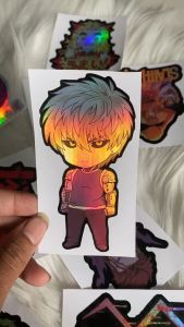 Stiker Hologram Genos chibi ukuran 10 cm