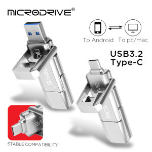 TYPE-C Fashion Metal Pen drive 64GB 128GB Waterproof USB 3.2 Flash Drives 256GB Memory stick Business gift U disk