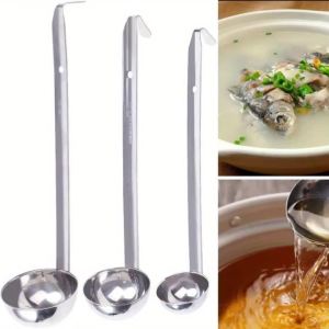 1/3 Pcs Soup Ladle Small Stainless Steel Ladles and Spoons Professional Ladle 1/2/3oz Duty Metal Ladle Kitchen Utensil Spoon