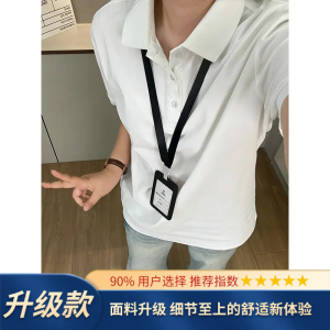 American Style Polo Shirt Short Sleeve Mens Summer Cleanfit Commute Versatile Simple T-Shirt Heavy Shoulder Half Sleeve