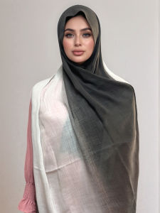 Premium Two-color Hijab Headscarf Soft Breathable Hijab Muslim Women Scarf Gradient Cotton Viscose Modal Hijab
