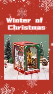 Emerie Yara DIY Miniature Dollhouse Kit - Winter of Christmas - w/ LED Lights and Music Box - Hobby | Craft | Gifts
