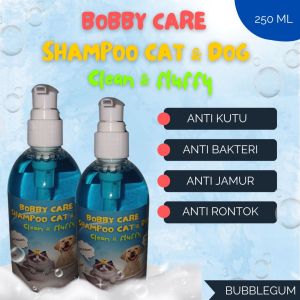 Shampoo Kucing Anti Kutu Fungal  Kucing Anjing BOBBY CARE 250ML Melebatkan Menghaluskan dan Melembutkan Bulu