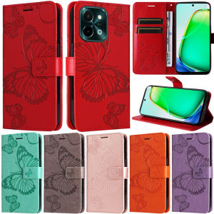 Luxury Big Butterfly Case For Vivo Y03 Y17S Y18 4G Y28s V40 Lite 5G V29 Pro Y38 5G V29 Lite Y78 Plus V29E 5G Retro Wallet Card Slot Leather Flip Stand Skin Protect Cover