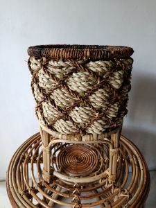 smallest rattan size single planter customized Basket Height - 7" diameter - 9" total height - 13"