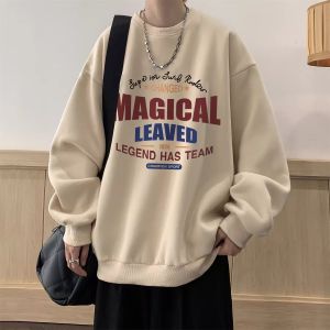 Heavyweight Oversize Cotton Sweatshirt American Style round Neck Printed Casual Youth Fashion Spring Autumn Winter Streetwear