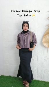 Baju Kemeja Atasan Wanita Crop Top Salur: Desain Modern & Stylish