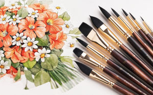 10 cái fuumuui Chuyên Nghiệp Màu nước bàn chải tổng hợp sóc bộ cọ lông loạt các hình dạng với mũi tròn phẳng mèo của lưỡi Dao găm cho màu nước Acrylic bột màu mực sơn