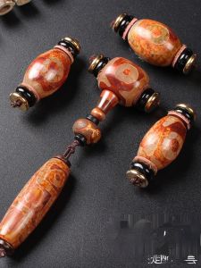 Complete Set Tibetan Agate Jadeite Accents Buddhist Beads Star Moon Padauk Accessories Head Three-Way Set for DIY Jewelry