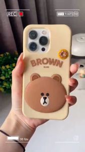 (Silicone&Soft)100% Authentic Line Friends Phone Case for iPhone16pro Case 3D Character Design 16promax Casing 15promax 15pro 15 Soft Cases 14promax 14pro 14 14plus Anti-fall 13 13pro 13promax Shockproof Full protection LF796