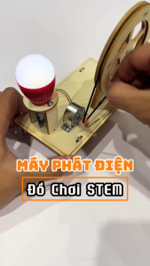 Mô hình thí nghiệm vật lý máy phát điện phát sáng bóng đèn