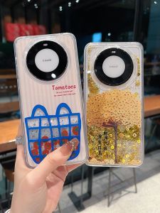 Huawei Mate60 Series Apple 16Promax New Phone Case P70pro Personalized Ins Style Small Tomato Salad Basket Protective Frame