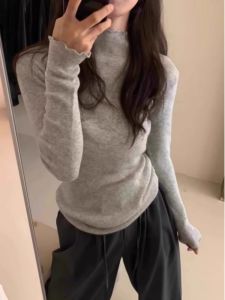 PEIXI | Slim High Neck Knit Sweater