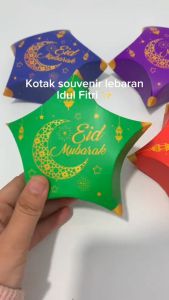WED Kotak Souvenir Lebaran Bentuk Bintang / Kotak Permen Sovenir Anak Edisi Hari Raya Idul Fitri 2025 ID03