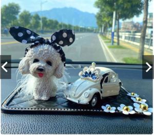 [FREESHIPMAX] Hàng HOT - Tượng chó Poodle sang xịn trang trí táp lô xe hơi bàn làm việc làm quà tặng cực yêu- Hoàng Đông shop