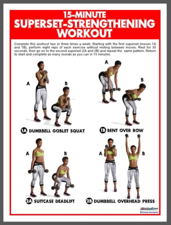 15 MINUTE SUPERSET STRENGTHENING WORKOUT TARPAULIN POSTER 45X60CM ...