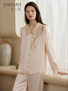 JINSANTA | Silk Printed Loose Sleepwear Set 100% Mulberry Silk