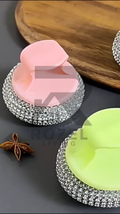 ROZEL Sikat Bulat Sabut Kawat Cuci Piring Bisa Lepas dengan Gagang / Cleaning Brush Multifungsi Serbaguna / Spon Kawat Cuci Piring Panci Kuali