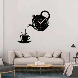 Teapot Shaped Creative Mirror Wall Clock