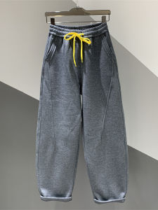 Womens Casual Fleece Lined Sports Pants Elastic Waist Drawstring Harlan Thermal Straight Leg Cotton Blend Comfortable Fit