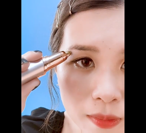 Pencukur Kening Elektrik Painless Eyebrow Trimmer USB Rechargeable Built-in LED Light Hair Remover