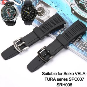 สายนาฬิกาข้อมือซิลิโคน26มม. เหมาะสำหรับ SEIKO Velatura/srh Series SPC007 ผู้ชายอุปกรณ์เสริมนาฬิกาสายยางกันน้ำสำหรับกีฬา