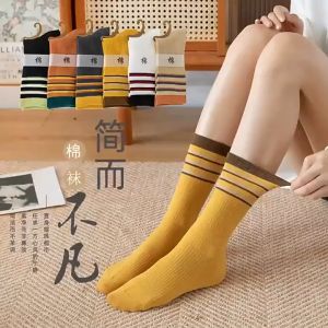 Kaos Kaki Wanita Retro Autumn Solid Colour Japanese style Socks SCH040
